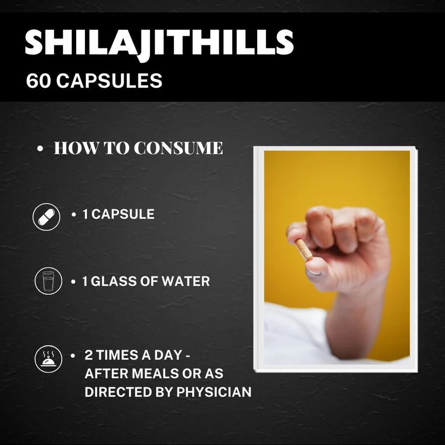 Shilajithills Capsules – 120 Capsules | Standardized Ayurvedic Quality | Herbal Hills