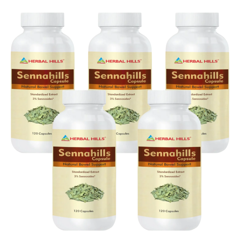 Sennahills Herbal Supplement – 120 Capsules | Senna Leaf Extract for Wellness (Pack of 5)