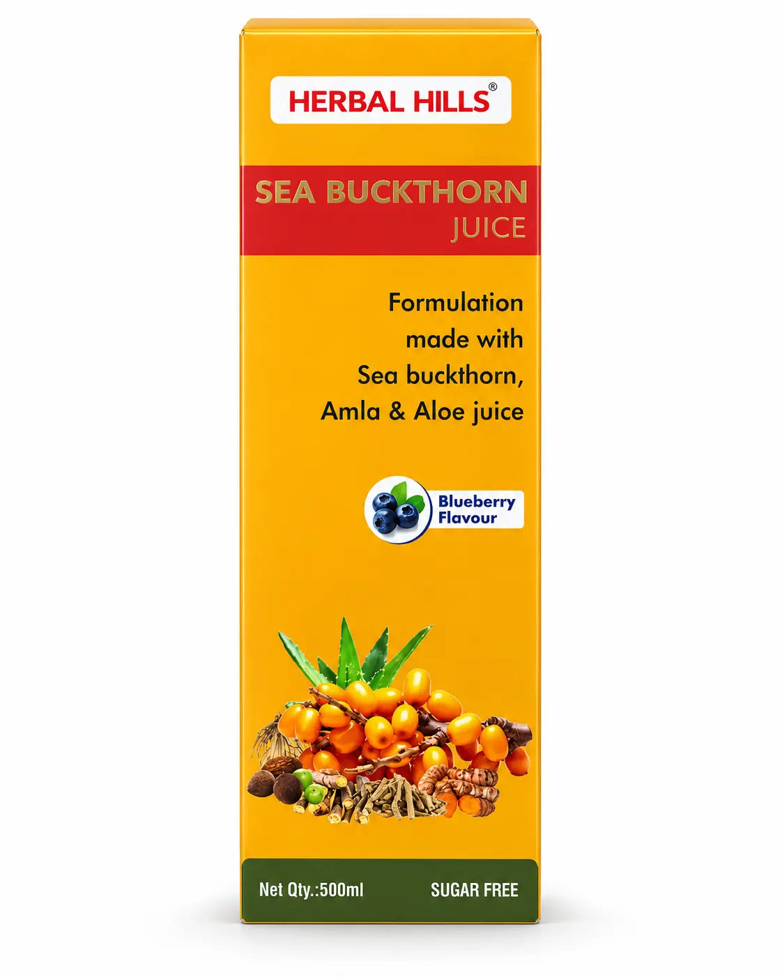 Sea Buckthorn Juice – 500 ml | Daily Wellness Support (Pack of 5) | Herbal Hills