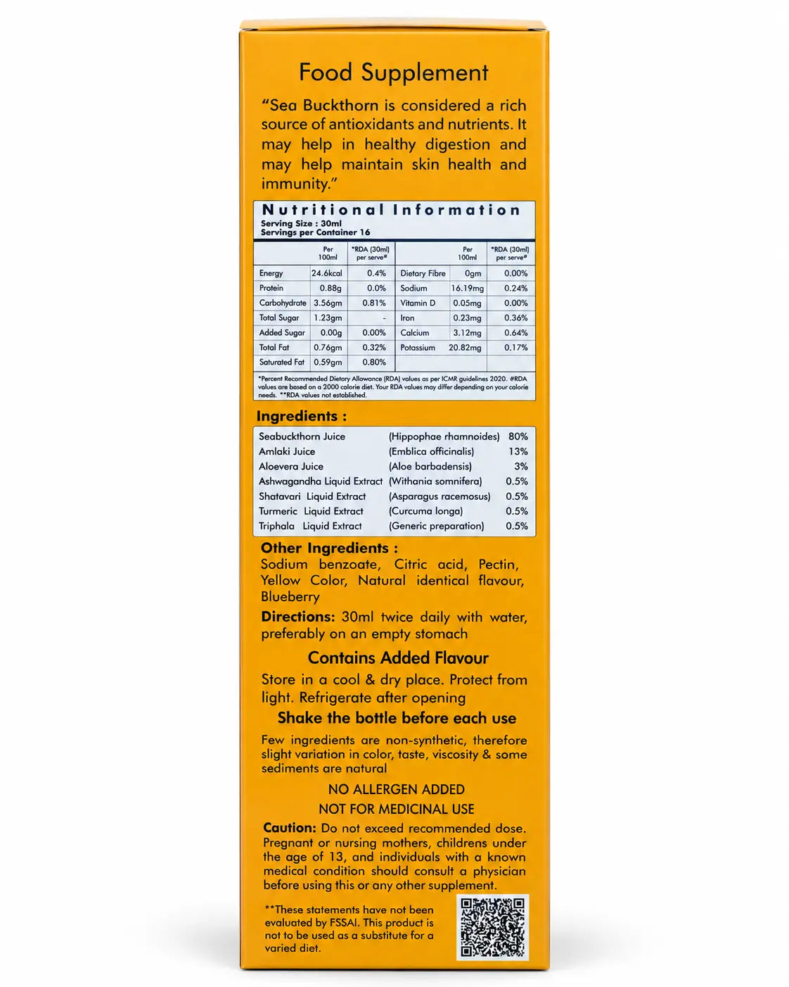 Sea Buckthorn Juice – 500 ml | Daily Wellness Support (Pack of 5) | Herbal Hills