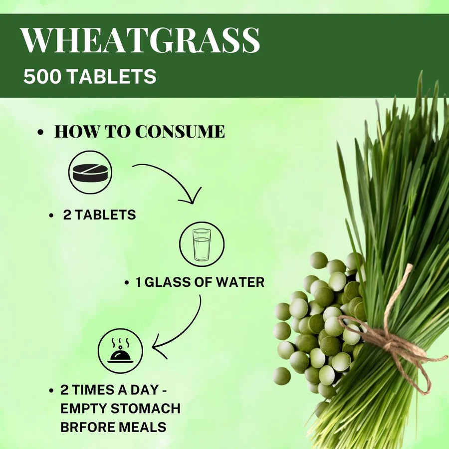Wheatgrass Tablets (Pack of 120 Tablets) – Green Food Supplement (pack of 5)