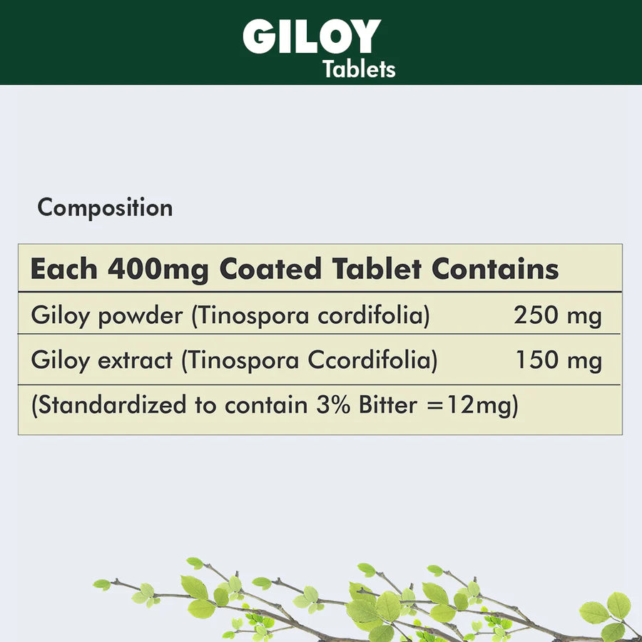 Giloy (Guduchi) Tablets – 120 Tablets (Pack of 5) | Standardized Ayurvedic Quality | Herbal Hills