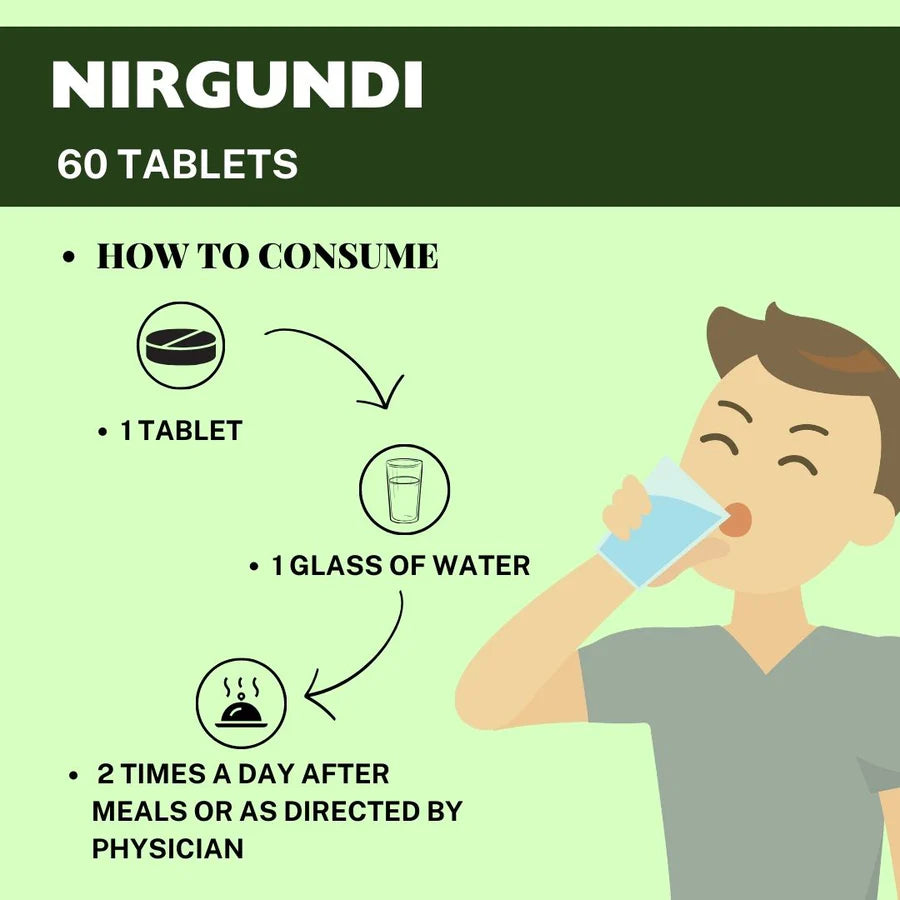 Nirgundi 120 tablets – for Joint Care & various health benefits (pack of 5)