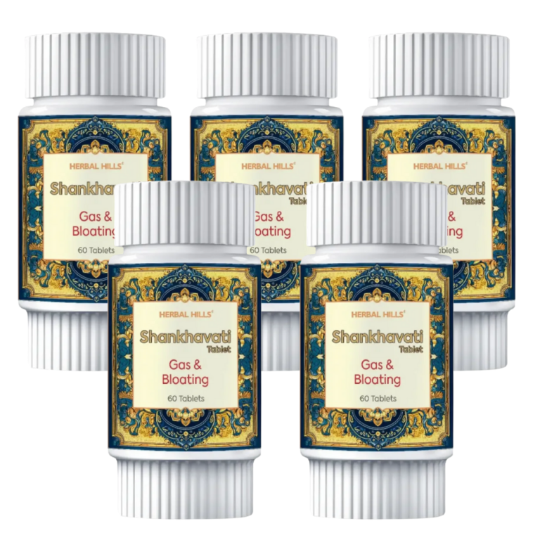 Shankhavatihills Tablets – Digestive Health Support – 60 Tablets( pack of 5)