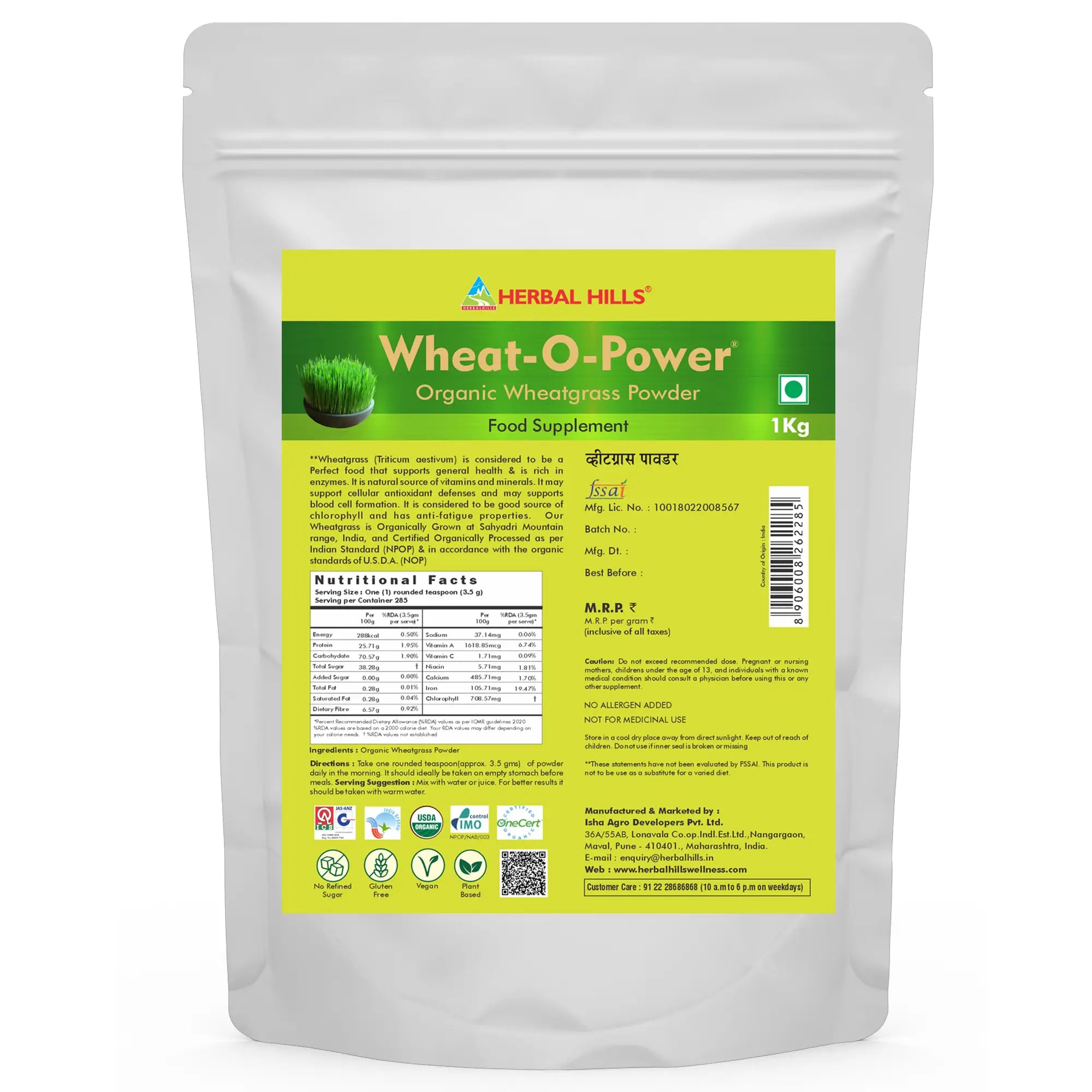 Wheat-O-Power 1 Kg (Value Pack) – Organic Green Food Powder