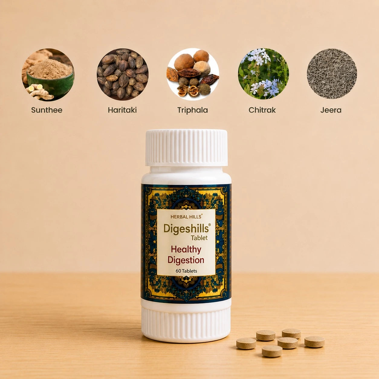 Digeshills Ayurvedic Digestive Support Tablets – 60 Tablets