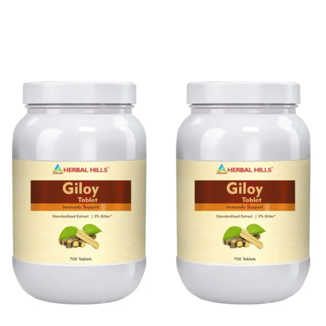 Giloy (Guduchi) Tablets – 700 Tablets (Pack of 2) | Standardized Ayurvedic Quality | Herbal Hills