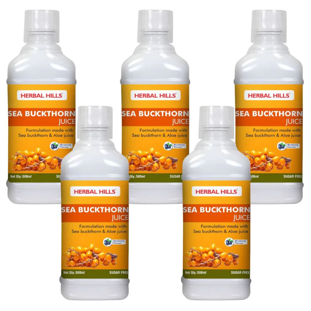 Sea Buckthorn Syrup – 500 ml | Daily Wellness Support (Pack of 5) | Herbal Hills