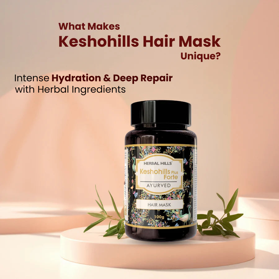 Kesho Forte Ayurvedic Hair Mask Powder – 100 g Pack of 5 for Hair Care & Nourishment by Herbal Hills