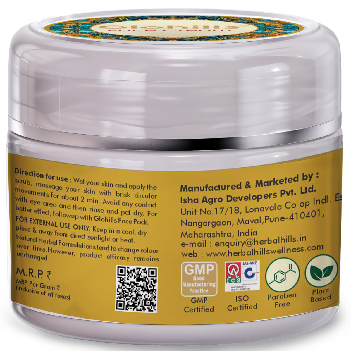 Natural Skin Scrub Cream - Glohills 50g Scrub Cream with Kokum butter & Wheatgerm Oil - Image 5