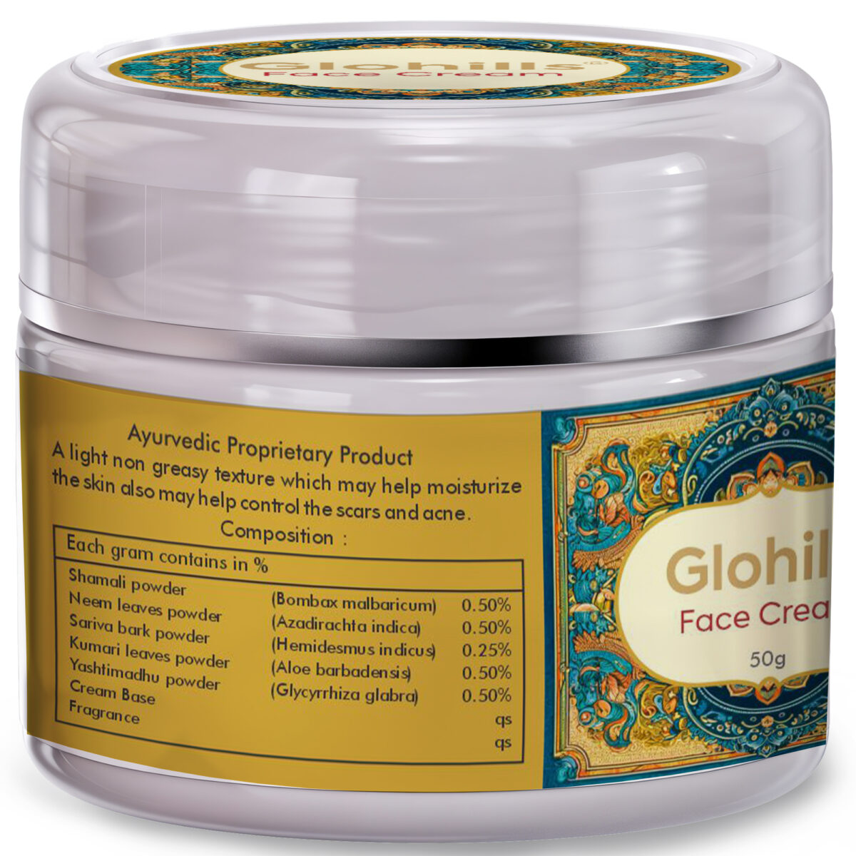Natural Skin Care Cream - Glohills 50g Face Cream - Image 3