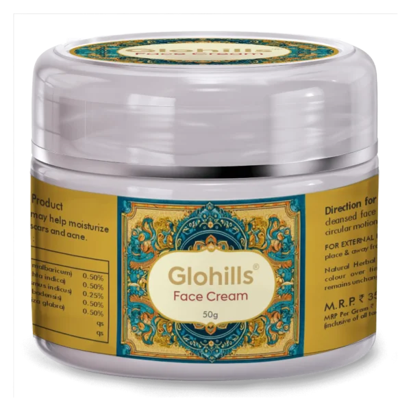 Natural Skin Care Cream - Glohills 50g Face Cream