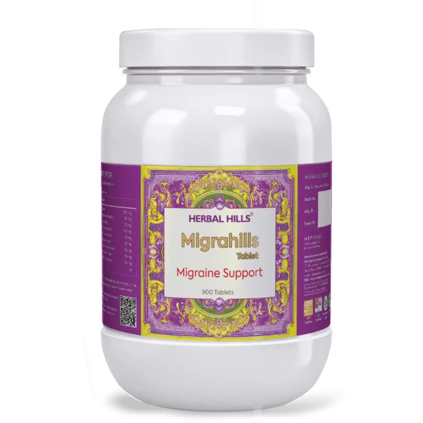 Migrahills Herbal Tablets – 900 Tablets | Ayurvedic Head Comfort Support