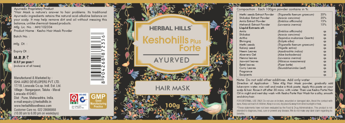 Kesho Forte Hair Mask Powder Pure and Natural Hair Mask for Hair Growth, Split Ends, Luster Shining Nourishment - Image 2
