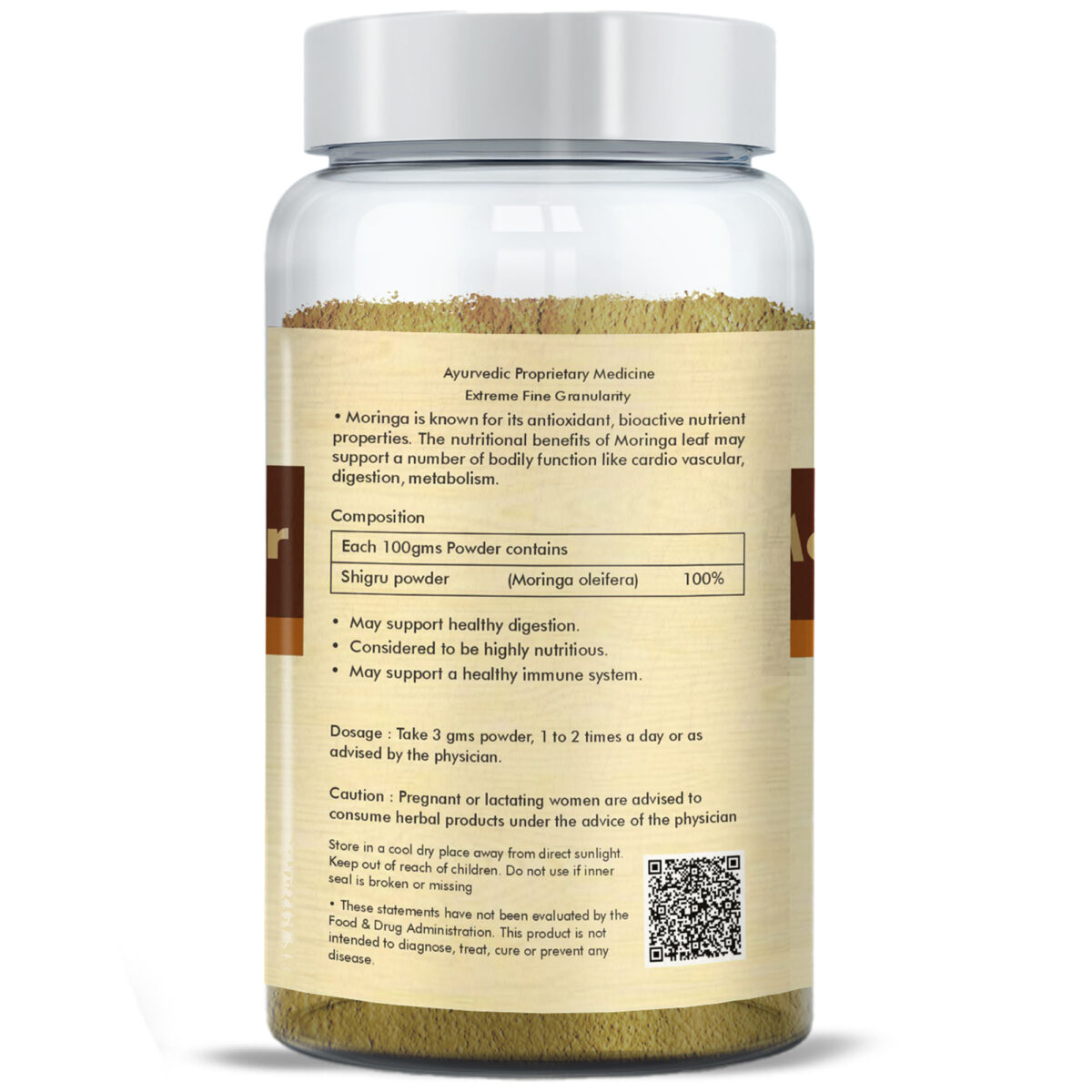 Shigru/Moringa 100 gms | Moringa oleifera powder | 100 gms Moringa leaves powder - Pack of 2 - Image 3