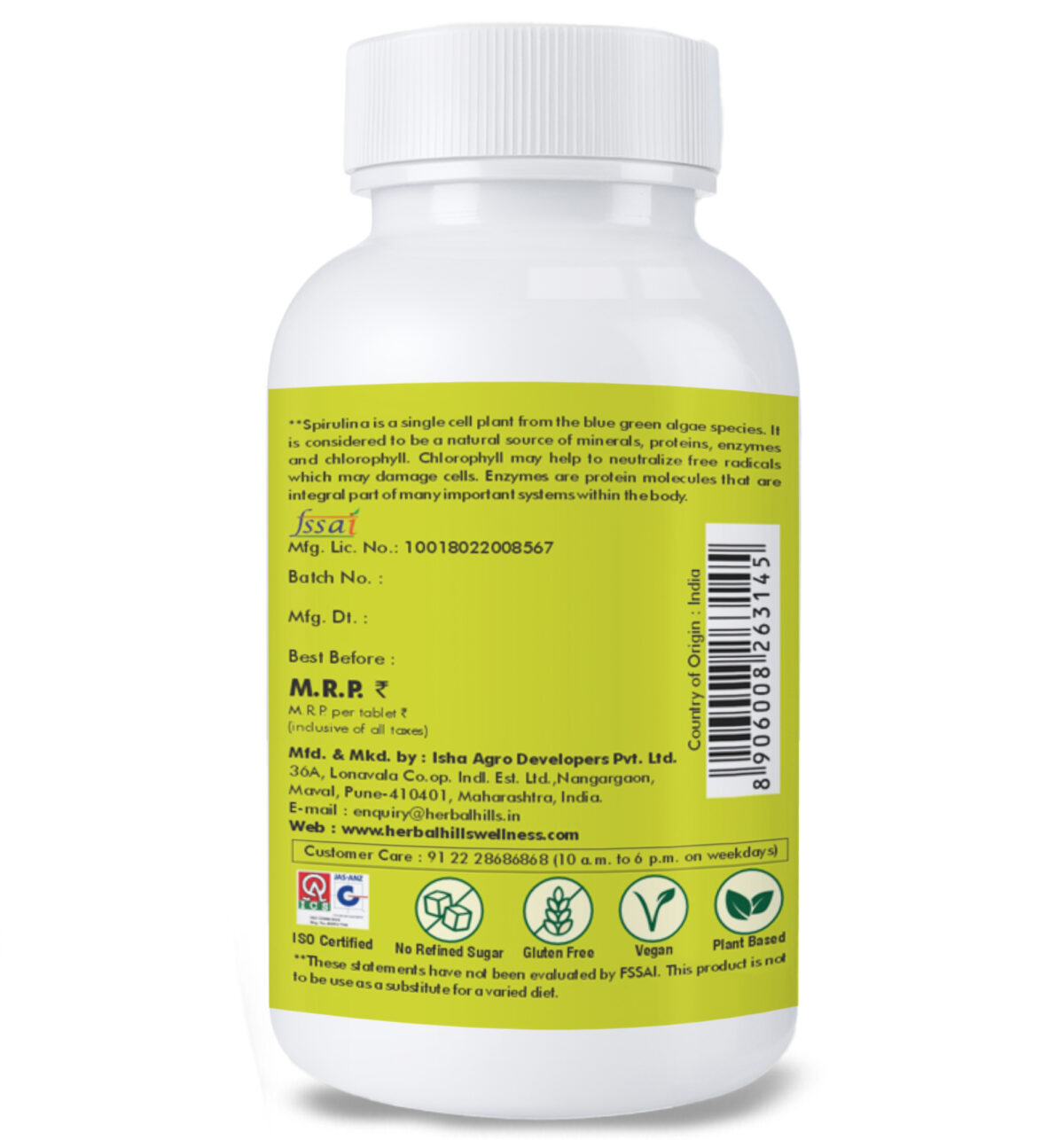 Spirulina 60 Tablets - Chlorophyll Rich Food - Image 4