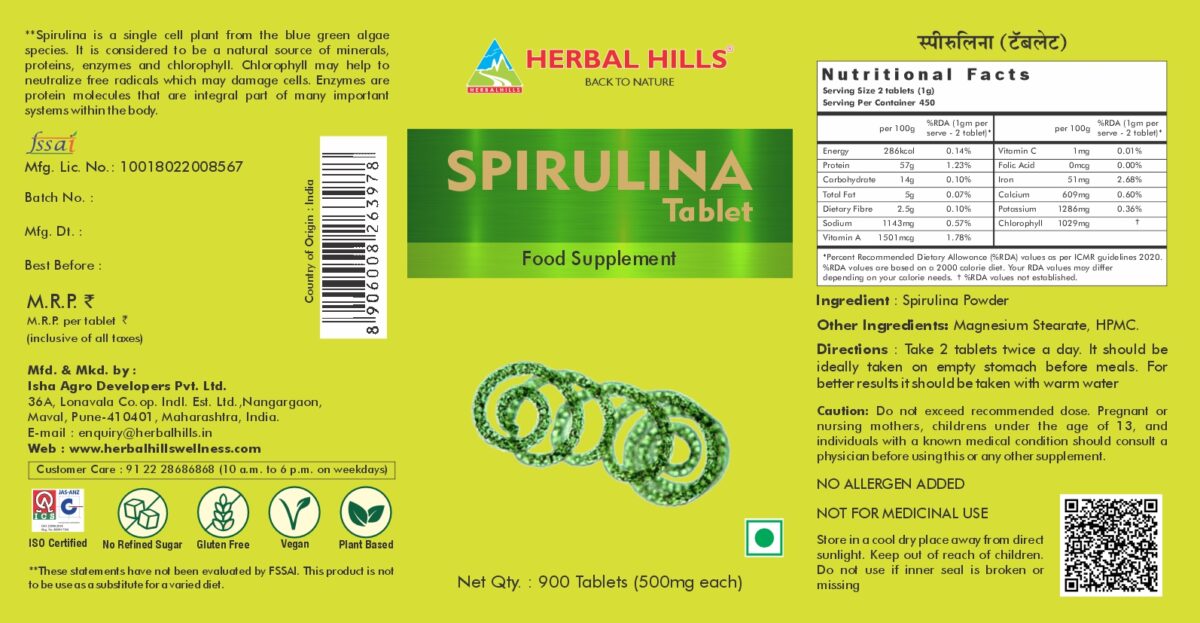 Spirulina 900 Tablets Value Pack - Chlorophyll Rich Food - Image 2