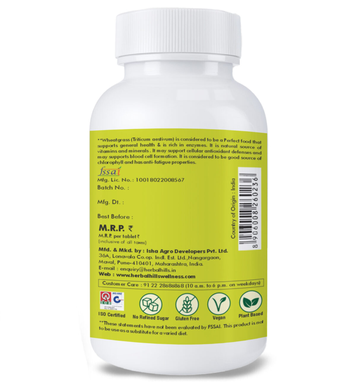 Wheatgrass (Wheat-O-Power) 60 Tablets - Green Food Supplement - Image 4