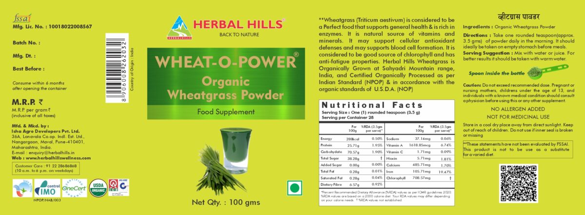 Wheatgrass powder 100 Gms - Organic Green Food Powder - Image 2
