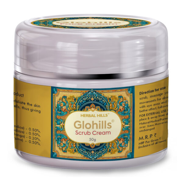 Natural Skin Scrub Cream - Glohills 50g Scrub Cream with Kokum butter & Wheatgerm Oil