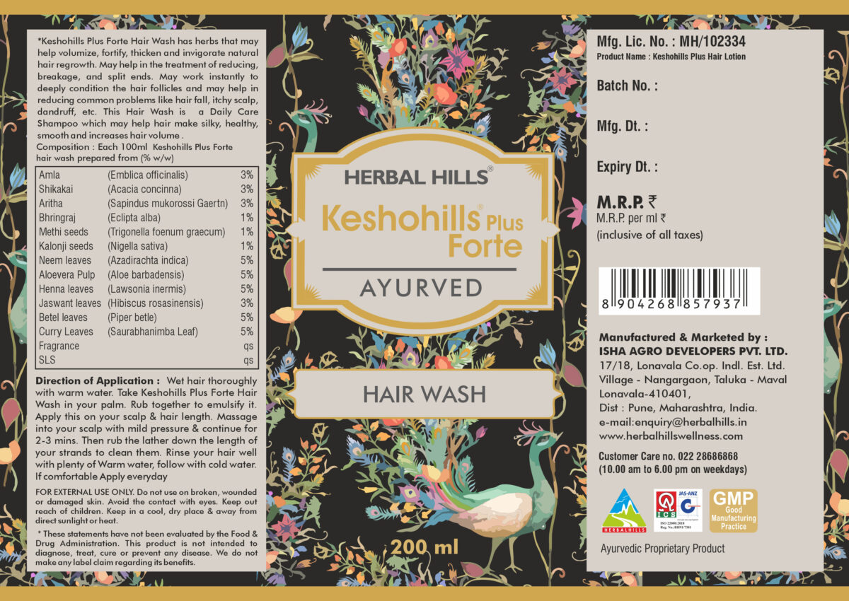 Keshohills Plus Forte Hair Wash 200ml - Image 12