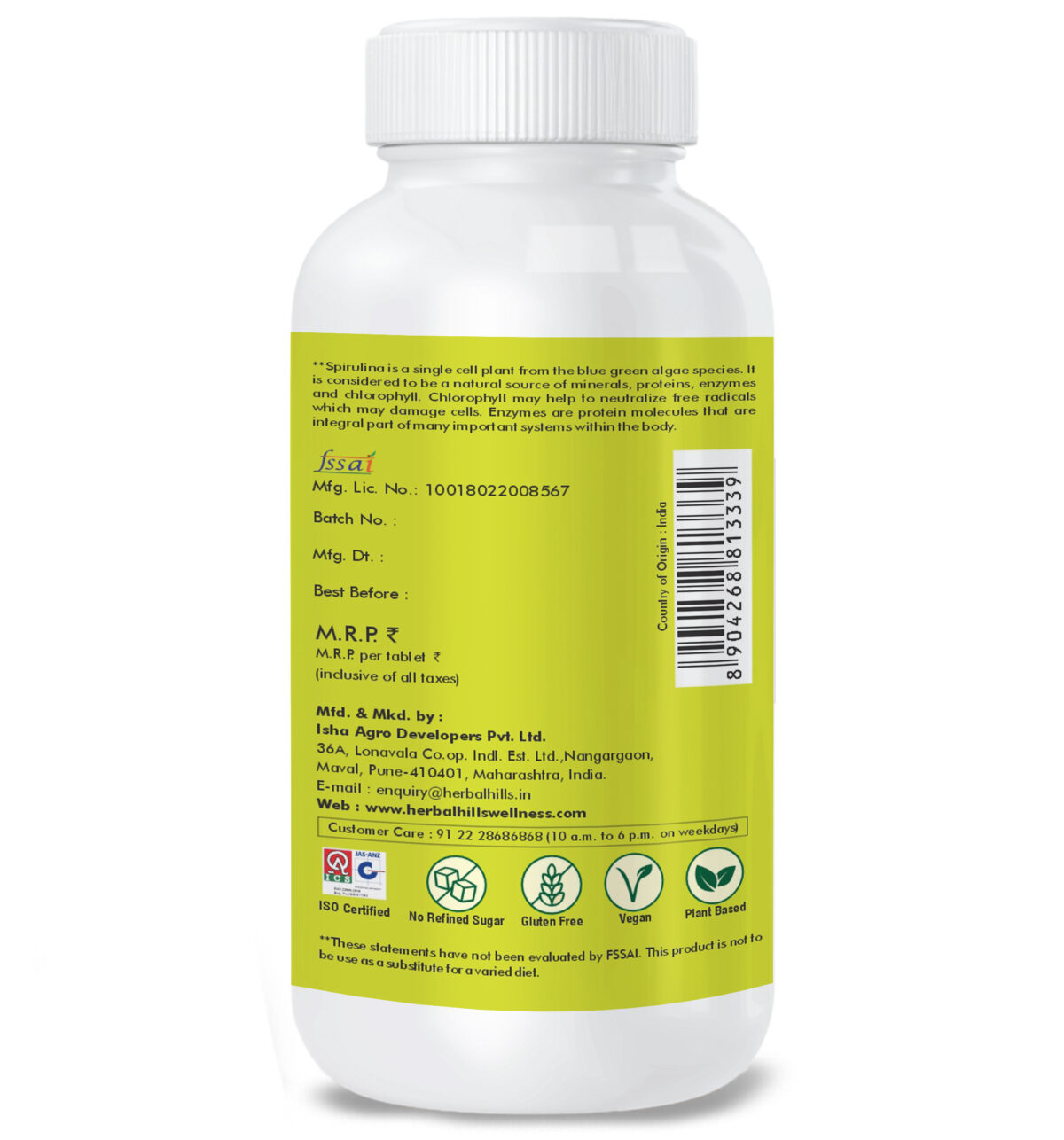 Spirulina 120 Tablets - Chlorophyll Rich Food - Image 4