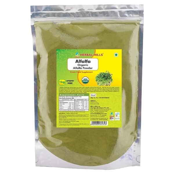 Alfalfa 1 kg Powder for Immunity and General wellness. Immunity Booster & Improves Strength and Stamina