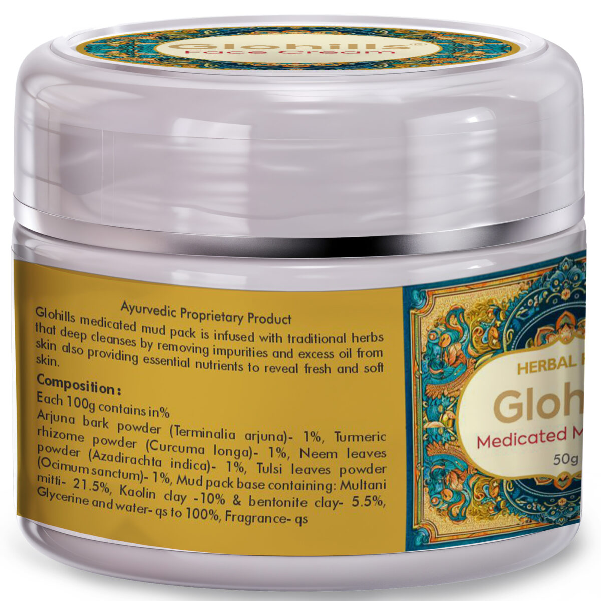 Mud Pack Skin-Deep Cleanse, Detoxify, Removes Blackheads & Acne,Moisturizer & Stimulates Circulation Suitable for All Skin 50g - Image 3