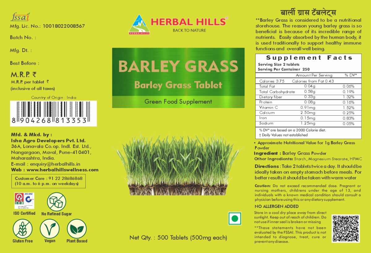 Barley Grass 500 Tablet, Natural Body Cleanse and detox, Immunity Booster - Image 2